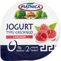 Piątnica jogurt typu greckiego 0% tłuszczu z malinami 150 g
